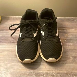 Black and white running sneakers